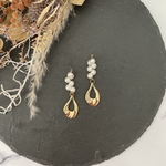 ビーズ　×   ゴールド　シンプルピアス　イヤリング