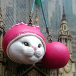 リボンさくらんぼ猫ちゃんブローチ 
