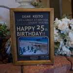 2LサイズHappyBirthdayフォトフレームオリジナルサイン★男前インテリア・誕生日・オーダーメイド・プレゼント