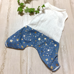 完成品　デニムロンパース　