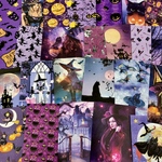 (再販×1)ハロウィンのジャーナルペーパーセット(purple)＊コラージュ素材＊ジャンクジャーナル