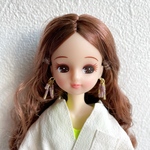 リカちゃん　ジャラジャラピアス　パープル