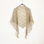 コットン＆リネン☆三角ストール☆サンドベージュ