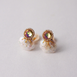 ビジュー＆ブーケピアス/イヤリング　ルミナスグリーン