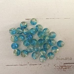 【送料無料sale】クラックガラスビーズ8mm(ブルー×グリーン)30個セット