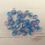 【送料無料sale】クラックガラスビーズ8mm(ブルー×ピンク)30個セット