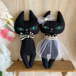 猫のペアドール　黒猫　チュールドレス　贈り物、weddingにも☆