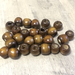 40個 12mm ブラウン ウッド ビーズ
