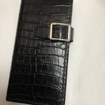 本革クロコ柄携帯ケース