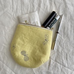 丸いポーチ(ミナペルホネンchoucho＊yellow生地使用）