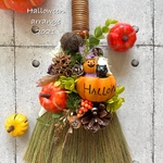 ハロウィンリース♪　HAPPYほうきリース　ハロウィンスワッグ　15