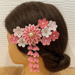 つまみ細工  髪飾り ピンク☆