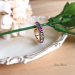 keyuachan7様専用ページ💎✨マルチカラーのフルエタニティリング💍　グルーデコ　ゴールド　15号