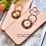 【 イニシャル入れ可　iphone13 シリーズ 】母の日 iphoneケース スマホケース リング付き 押し花 ドライフラワー ピンク かすみ草 スマートフォン