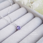 アメジスト　Allサージカルステンレス　金属アレルギー対応　ネックレス　サージカルステンレス　5㎜