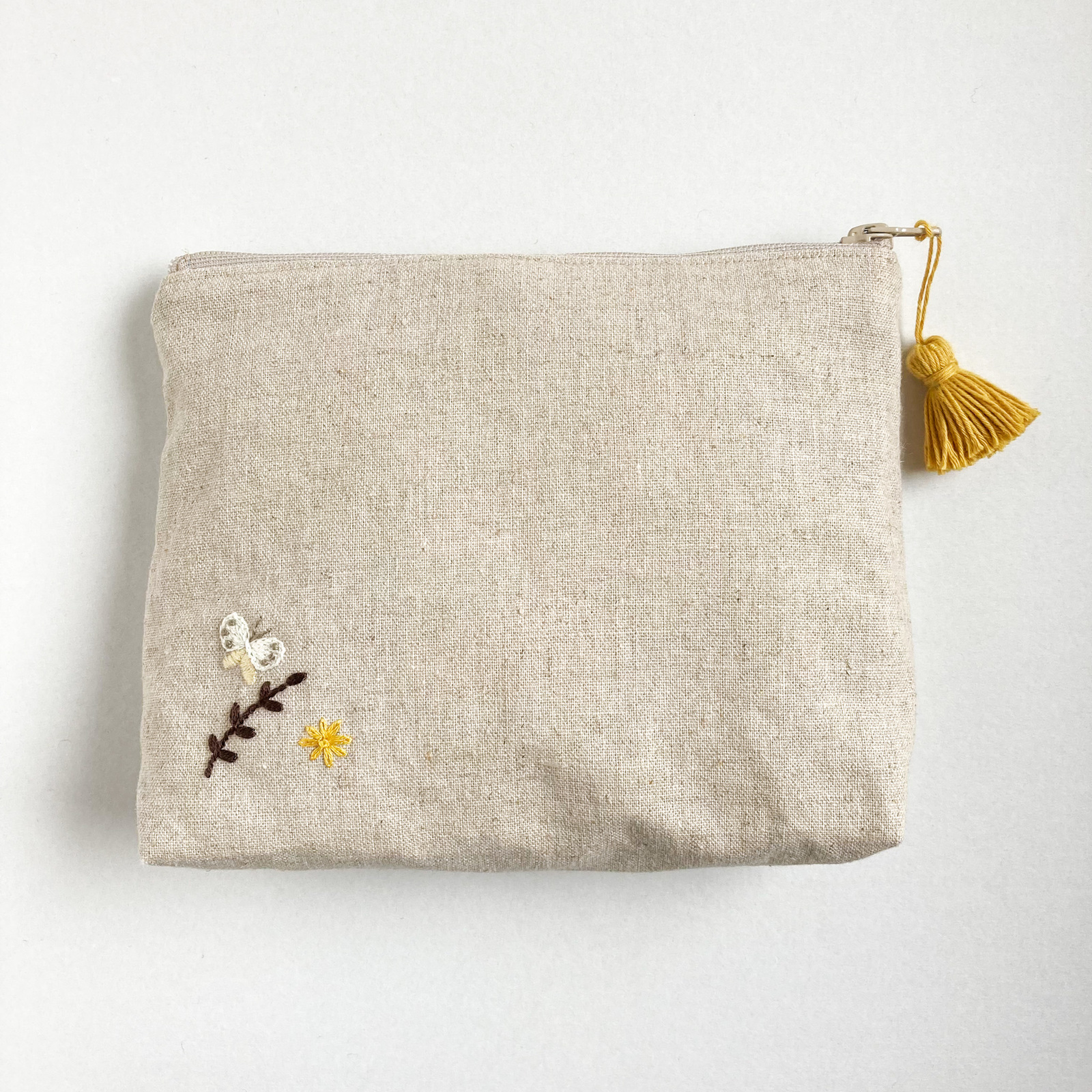 刺繍 ポーチ カメ親子の道案内ー ミドリガメ 動物 植物