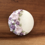 ビーズ刺繍くるみボタン（ヘアゴム/ブローチ）