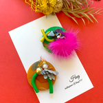 隕石ピアス　フラミンゴのパーティー