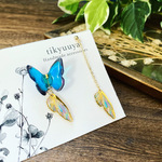 蝶アシンメトリーピアス(アオ)