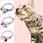 ★猫の首輪★花柄ねこ★シュシュタイプ★小型犬・フェレット・うさぎにも