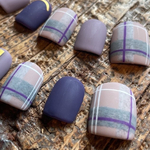 ネイルチップ　チェック/梅雨/大人/マットネイル