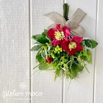 クリスマスローズの花束 スワッグ♡　　　　　アーティフィシャルフラワー　花束　スワッグ　壁掛け　バスケット＊　秋　結婚祝い　引越し祝い　新築祝い　お祝い　記念日　ギフト　プレゼント
