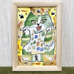 北欧柄ねこ5＊原画はがきサイズ