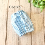 スヌード　Ｓサイズ　3ミリチェック柄　水色