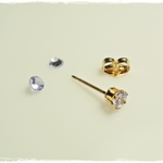 天然石*タンザナイト*3mm　6本爪タイプ　片耳　*14kgf ピアス