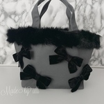 新作♡ ベロアリボン　トートバッグ　ファーバッグ　秋　冬