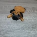 羊毛フェルト  寝そべりパグちゃん
