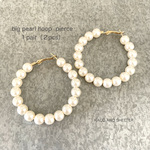 【再入荷♡】２pcs(1pair)★big pearl hoop  pierce（パール フープピアス）