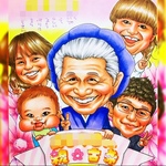 大切な思い出や記念日を似顔絵にします ♪プレゼントに芸人の描いた似顔絵はいかがでしょう♪