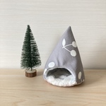 ハムスターのあったかテント⛺チェリー柄　床ホワイト