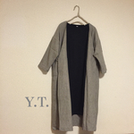 gray リネンウール ドロップショルダー ショップコート