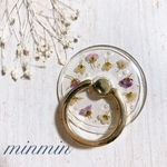 押し花　クリアスマホリング　ハンドメイド　4