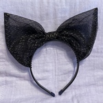 猫耳風リボンカチューシャ(ゴールドラメチュール)