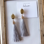 シルバー×ゴールド タッセルピアス イヤリング