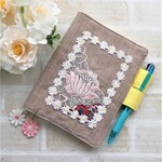 刺繍レースの手帳カバー（H）　ほぼ日手帳オリジナルサイズ　Ａ6　文庫サイズ