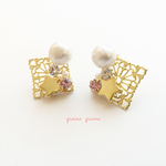 star and square/2wayピアス