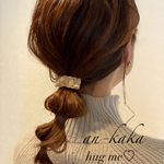 'an-kaka'クリア×天然石のヘアカフ