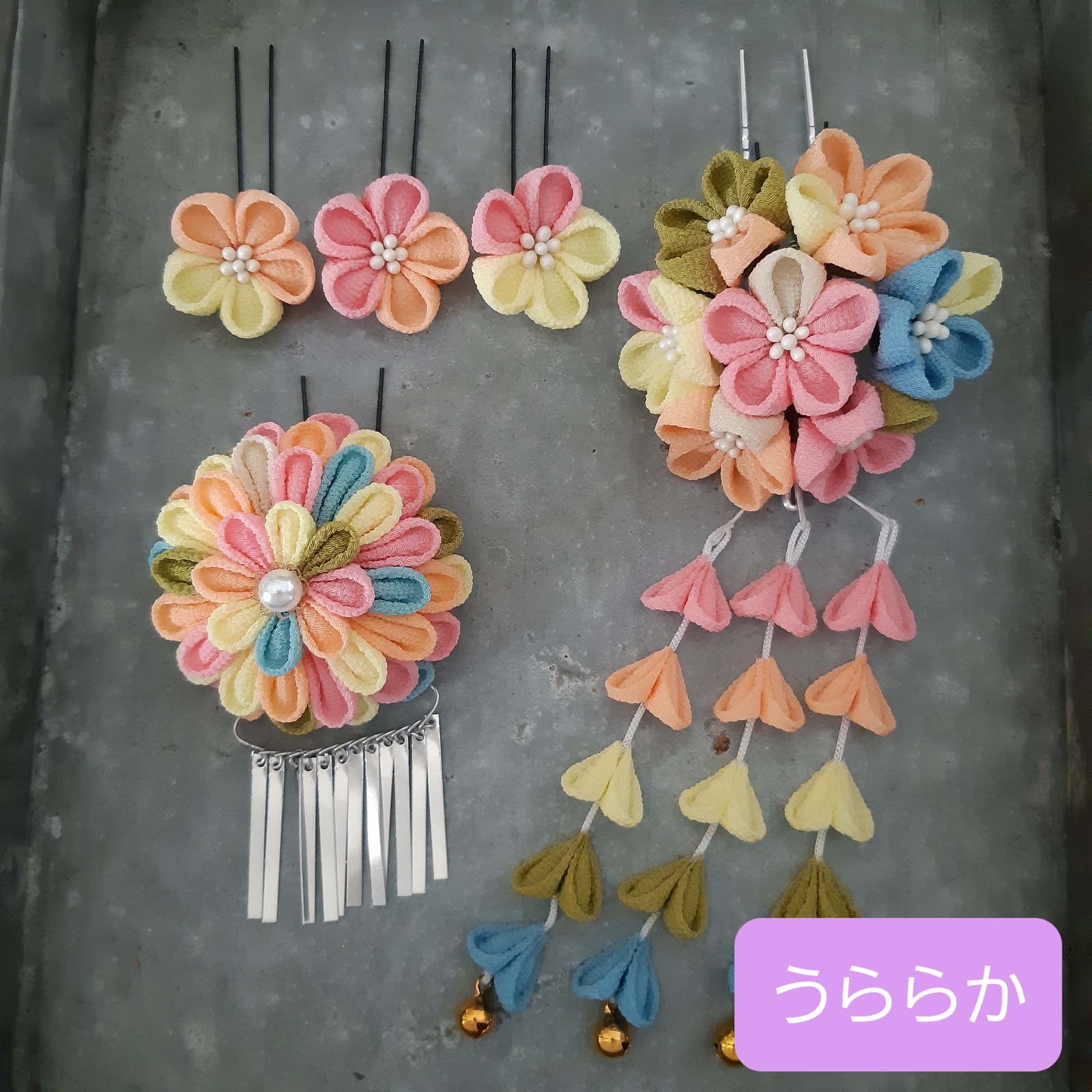 つまみ細工♪髪飾り 絞り満開#1 その他ヘアアクセサリー