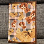 おすそ分けファイル　BOOK型　くま×ピンクグレー
