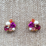 プチビジューピアス＊ローズ&ピンク