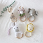 Animal knit rattle