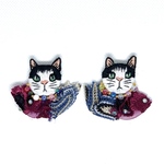 【dress up/猫/ささみ】刺繍ピアス