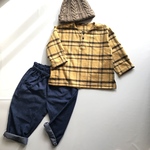 〔90/100/110/120〕AW チェックキモウプルオーバー　マスタード