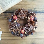 ＜１点もの＞Petite Couronne＜Pomme＞＊幸せ舞い込むミニリース ＊プリザーブドフラワー＊花＊ギフト＊結婚祝い＊新築祝い＊秋＊冬