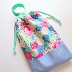 送料無料 上靴入れ 【ヘキサゴン】  上靴袋　 夏用体操服入れ    体操服袋 お着替え入れ  