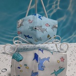 baby～園児用   Wガーゼ🦈SHARK柄マスク (2色)